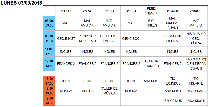 Calendario de septiembre