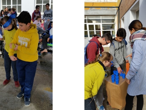 Alumnos del IES Jorge Juan realizan la gymkana de los sentidos en las instalaciones de UPACE